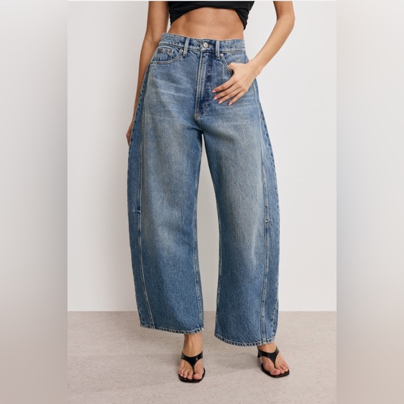 Good American Blue Wide Leg Jeans - Picture 5 of 8